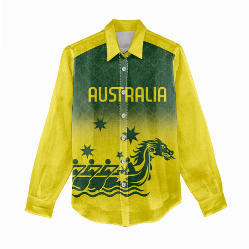 Personalised Dragons Boat Aussie Paddles Up! Women Casual Shirt