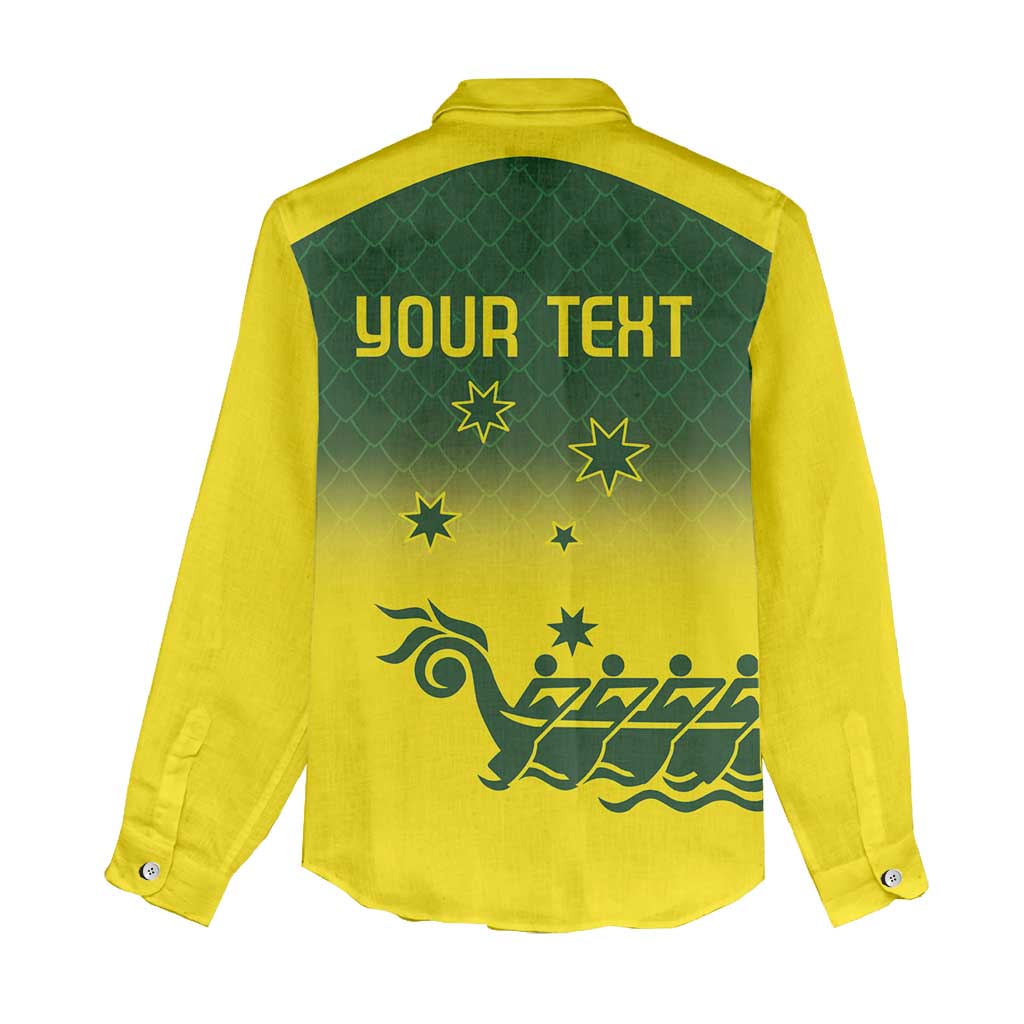 Personalised Dragons Boat Aussie Paddles Up! Women Casual Shirt