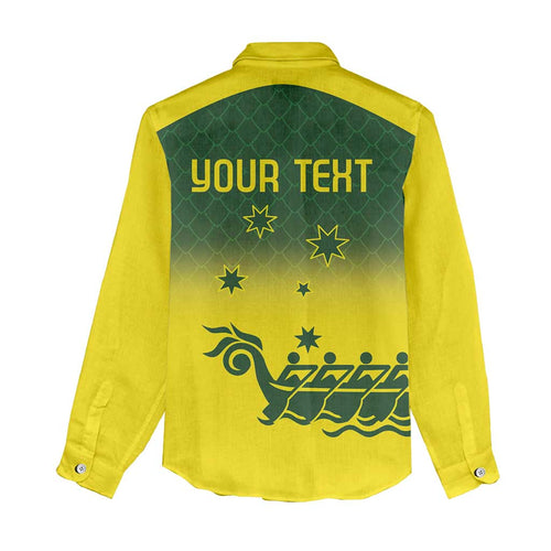 Personalised Dragons Boat Aussie Paddles Up! Women Casual Shirt