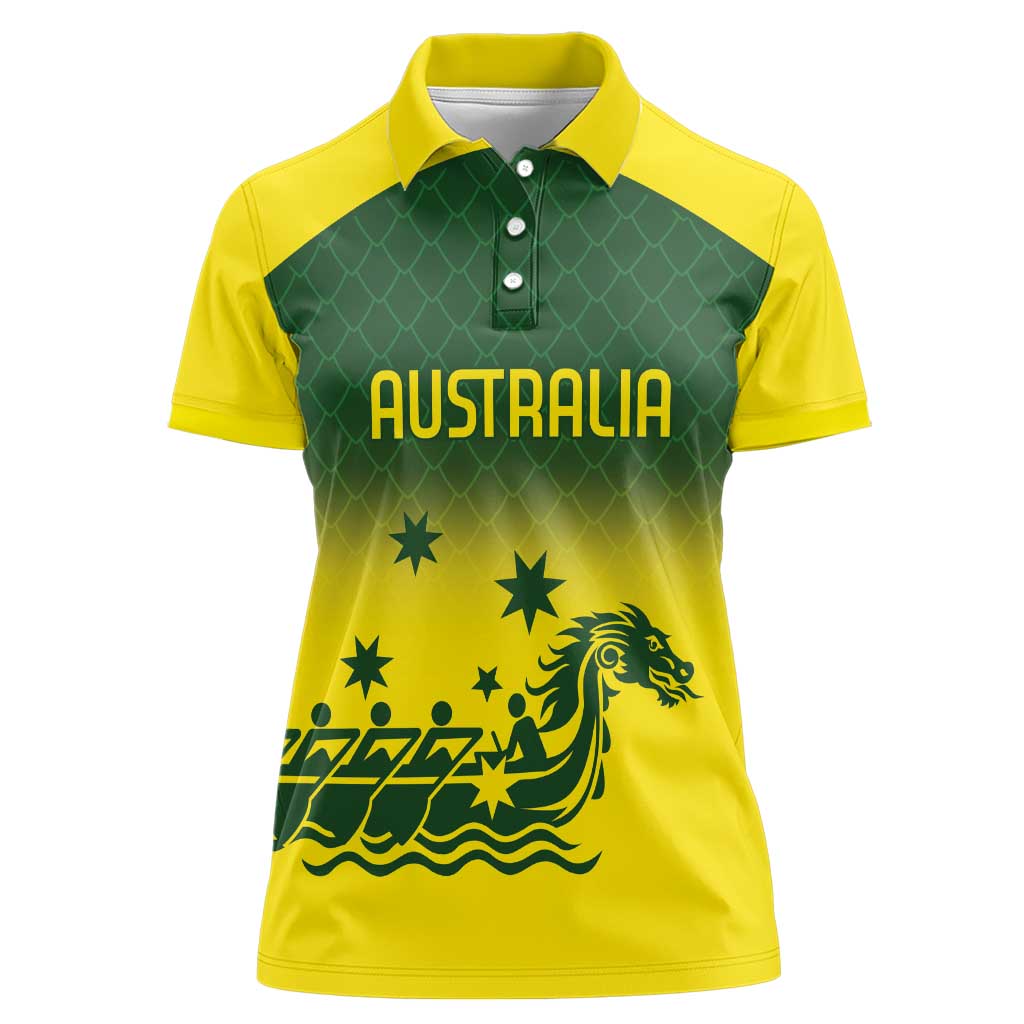Personalised Dragons Boat Aussie Paddles Up! Women Polo Shirt