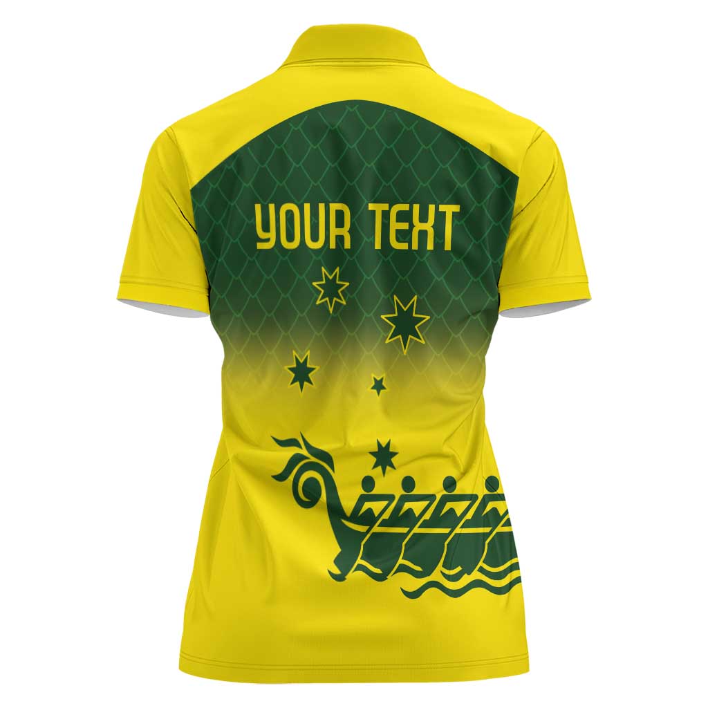 Personalised Dragons Boat Aussie Paddles Up! Women Polo Shirt