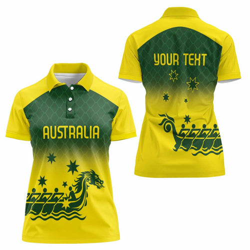 Personalised Dragons Boat Aussie Paddles Up! Women Polo Shirt