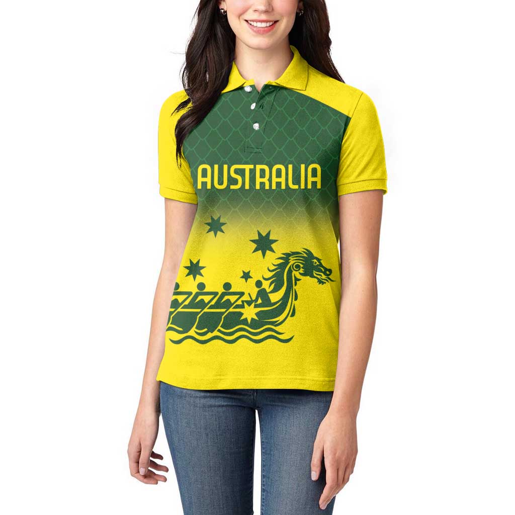 Personalised Dragons Boat Aussie Paddles Up! Women Polo Shirt
