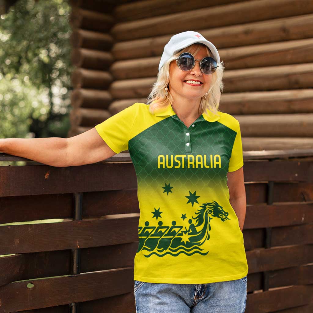 Personalised Dragons Boat Aussie Paddles Up! Women Polo Shirt