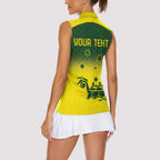 Personalised Dragons Boat Aussie Paddles Up! Women Sleeveless Polo Shirt
