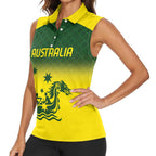 Personalised Dragons Boat Aussie Paddles Up! Women Sleeveless Polo Shirt