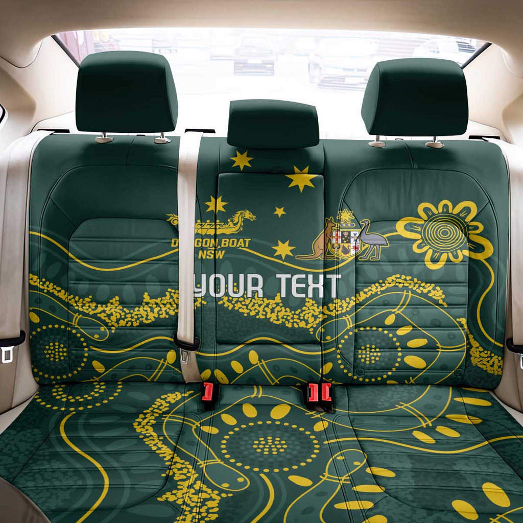 Personalised Australia Dragons Boat Back Car Seat Cover Aussie Aboriginal Dot Style