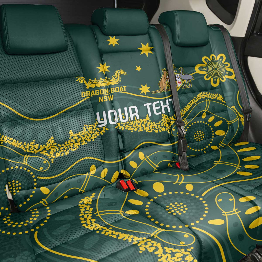 Personalised Australia Dragons Boat Back Car Seat Cover Aussie Aboriginal Dot Style
