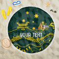 Personalised Australia Dragons Boat Beach Blanket Aussie Aboriginal Dot Style