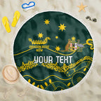 Personalised Australia Dragons Boat Beach Blanket Aussie Aboriginal Dot Style