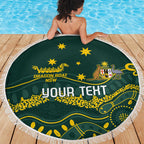 Personalised Australia Dragons Boat Beach Blanket Aussie Aboriginal Dot Style