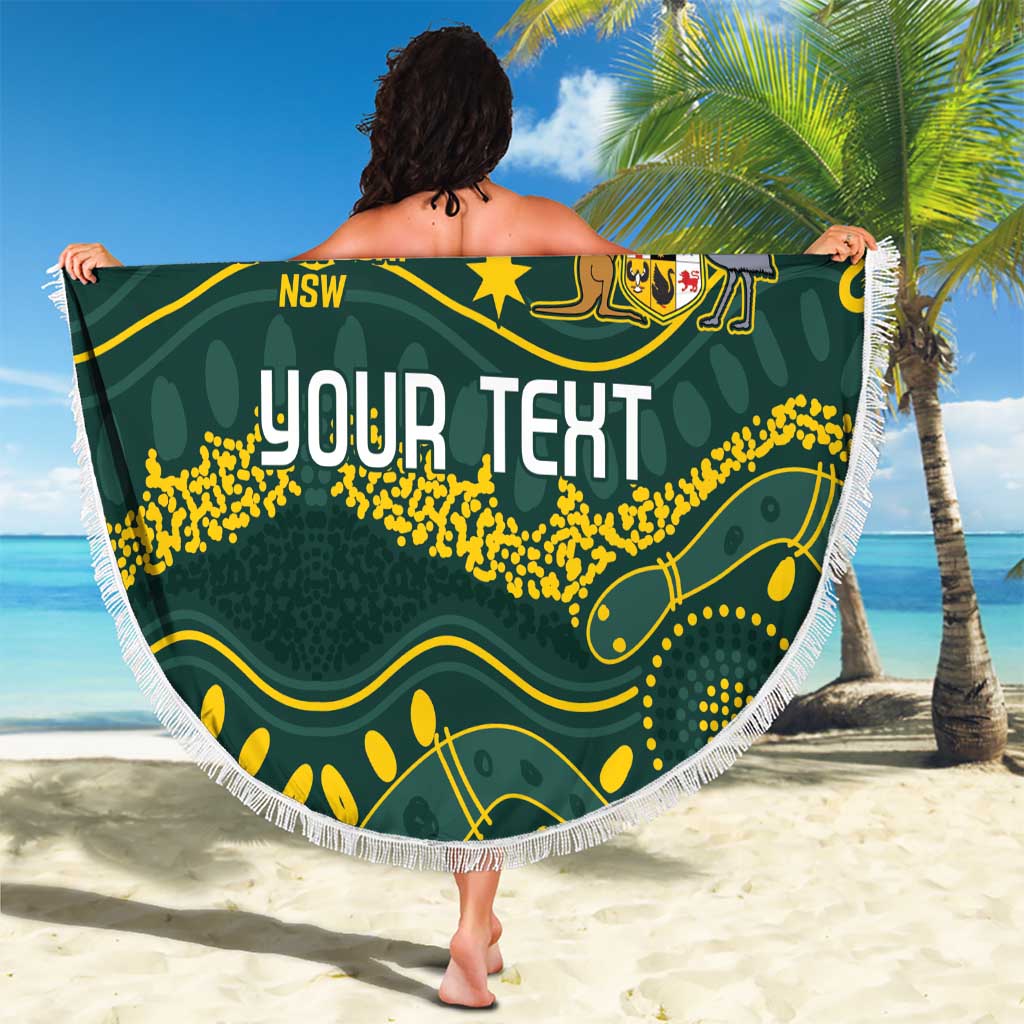 Personalised Australia Dragons Boat Beach Blanket Aussie Aboriginal Dot Style
