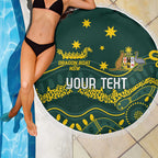 Personalised Australia Dragons Boat Beach Blanket Aussie Aboriginal Dot Style