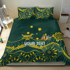Personalised Australia Dragons Boat Bedding Set Aussie Aboriginal Dot Style