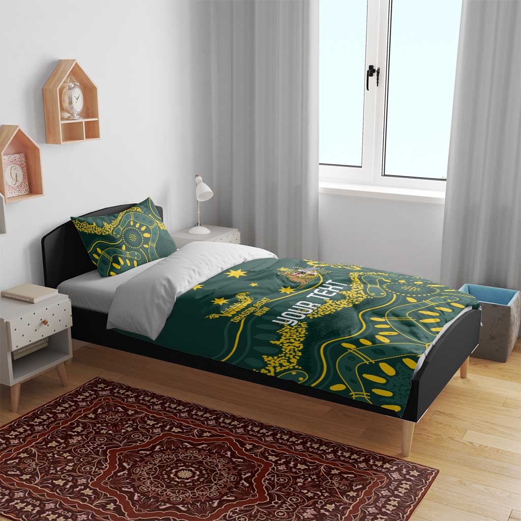 Personalised Australia Dragons Boat Bedding Set Aussie Aboriginal Dot Style