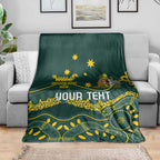 Personalised Australia Dragons Boat Blanket Aussie Aboriginal Dot Style