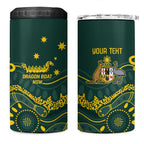 Personalised Australia Dragons Boat 4 in 1 Can Cooler Tumbler Aussie Aboriginal Dot Style