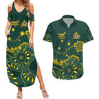 Personalised Australia Dragons Boat Couples Matching Summer Maxi Dress and Hawaiian Shirt Aussie Aboriginal Dot Style
