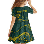Personalised Australia Dragons Boat Family Matching Off The Shoulder Long Sleeve Dress and Hawaiian Shirt Aussie Aboriginal Dot Style