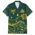 Personalised Australia Dragons Boat Family Matching Off The Shoulder Long Sleeve Dress and Hawaiian Shirt Aussie Aboriginal Dot Style