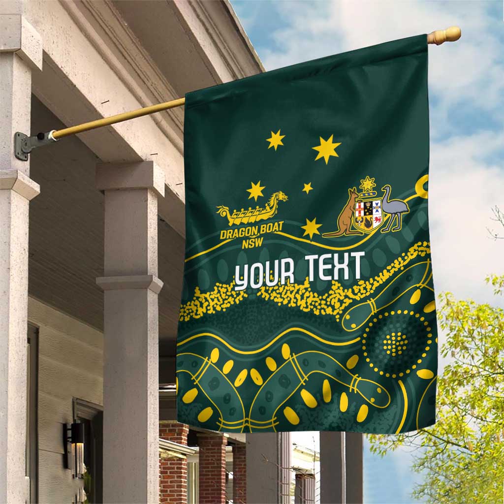 Personalised Australia Dragons Boat Garden Flag Aussie Aboriginal Dot Style