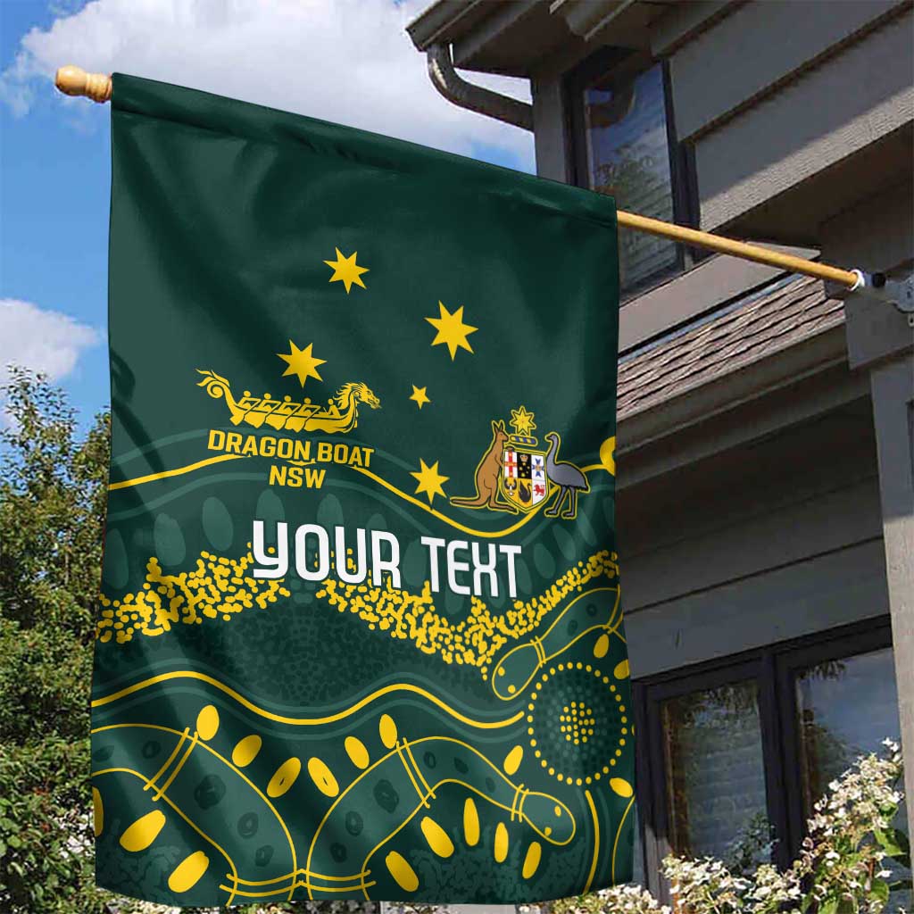 Personalised Australia Dragons Boat Garden Flag Aussie Aboriginal Dot Style