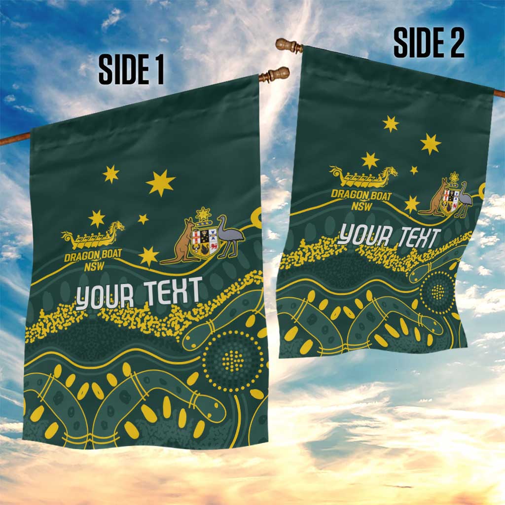 Personalised Australia Dragons Boat Garden Flag Aussie Aboriginal Dot Style