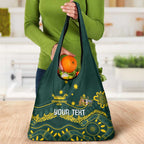 Personalised Australia Dragons Boat Grocery Bag Aussie Aboriginal Dot Style