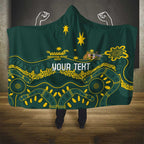 Personalised Australia Dragons Boat Hooded Blanket Aussie Aboriginal Dot Style