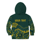 Personalised Australia Dragons Boat Kid Hoodie Aussie Aboriginal Dot Style