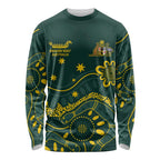 Personalised Australia Dragons Boat Long Sleeve Shirt Aussie Aboriginal Dot Style