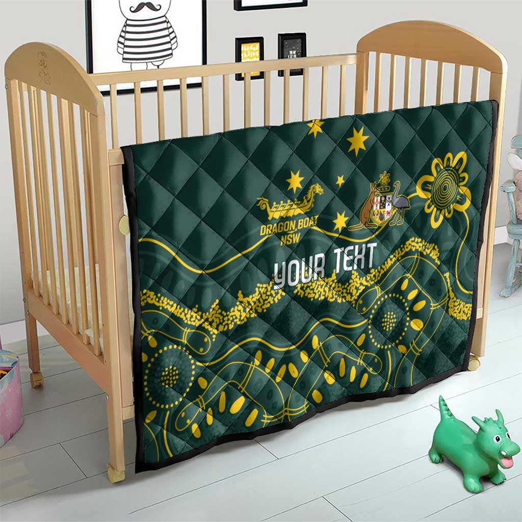 Personalised Australia Dragons Boat Quilt Aussie Aboriginal Dot Style