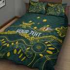 Personalised Australia Dragons Boat Quilt Bed Set Aussie Aboriginal Dot Style