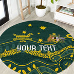 Personalised Australia Dragons Boat Round Carpet Aussie Aboriginal Dot Style