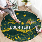 Personalised Australia Dragons Boat Round Carpet Aussie Aboriginal Dot Style