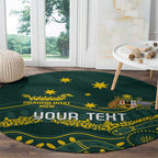 Personalised Australia Dragons Boat Round Carpet Aussie Aboriginal Dot Style