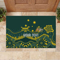 Personalised Australia Dragons Boat Rubber Doormat Aussie Aboriginal Dot Style