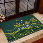 Personalised Australia Dragons Boat Rubber Doormat Aussie Aboriginal Dot Style