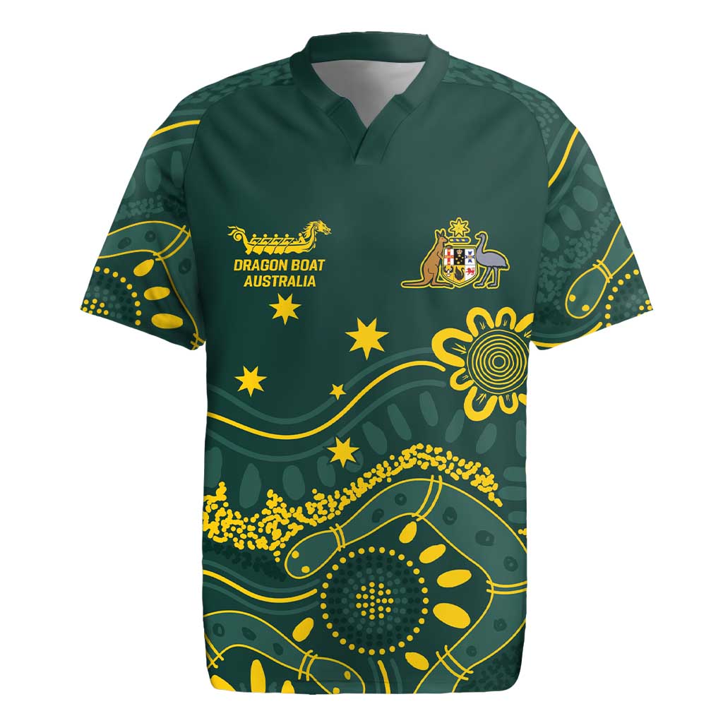 Personalised Australia Dragons Boat Rugby Jersey Aussie Aboriginal Dot Style