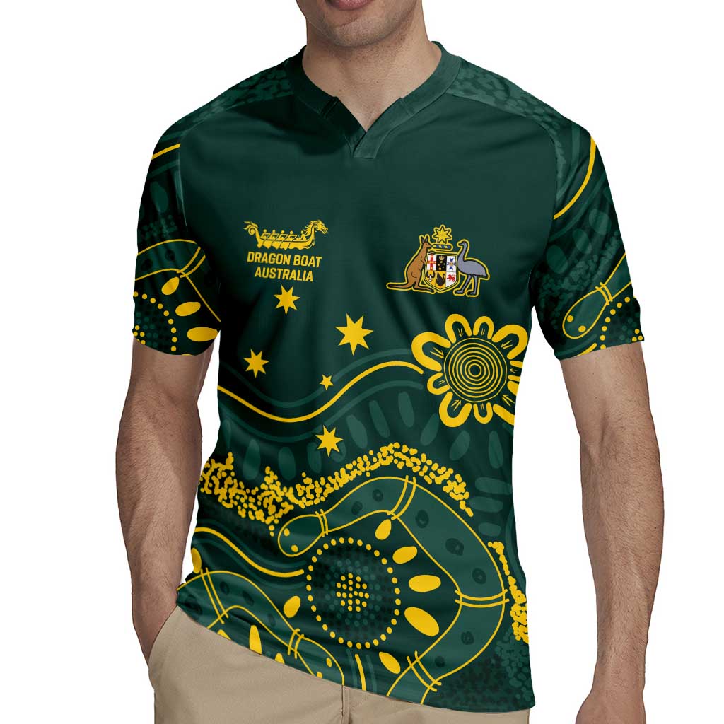 Personalised Australia Dragons Boat Rugby Jersey Aussie Aboriginal Dot Style