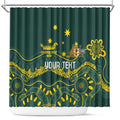 Personalised Australia Dragons Boat Shower Curtain Aussie Aboriginal Dot Style