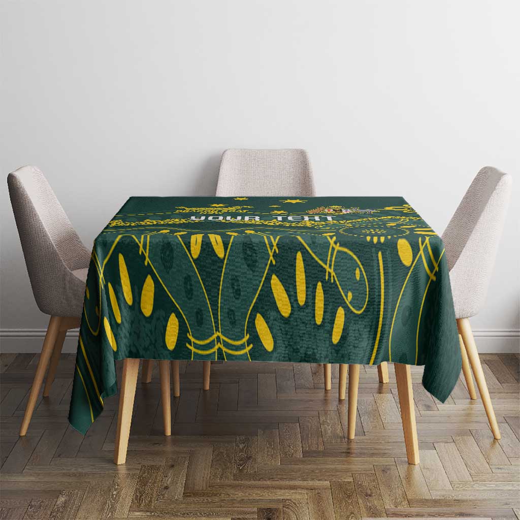 Personalised Australia Dragons Boat Tablecloth Aussie Aboriginal Dot Style