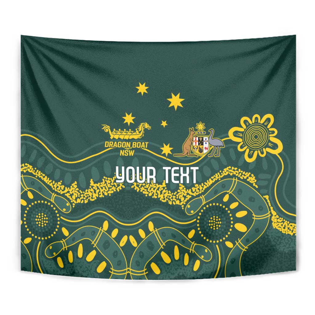 Personalised Australia Dragons Boat Tapestry Aussie Aboriginal Dot Style