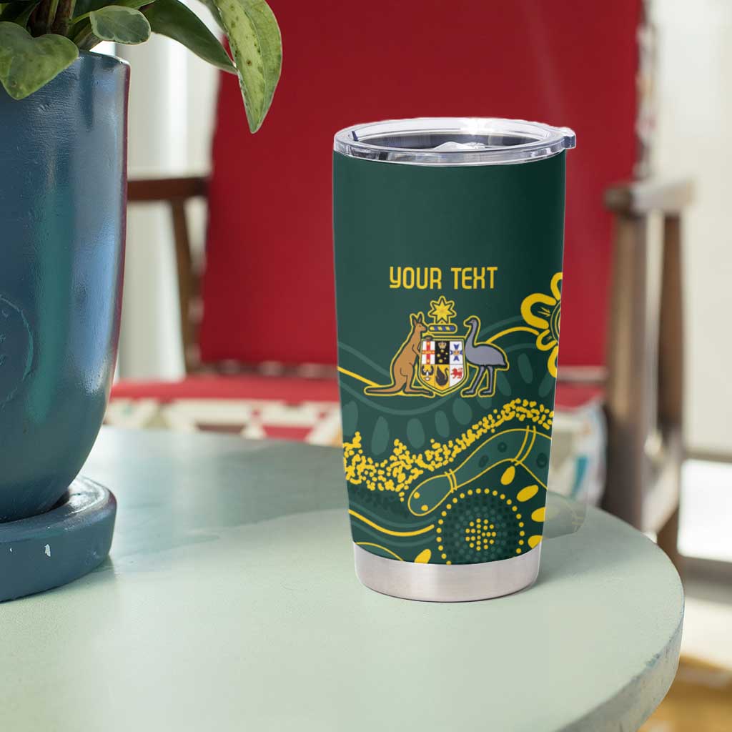 Personalised Australia Dragons Boat Tumbler Cup Aussie Aboriginal Dot Style