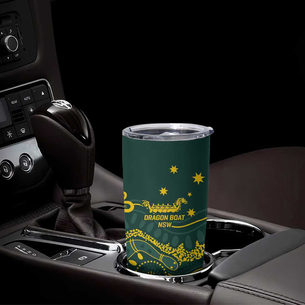 Personalised Australia Dragons Boat Tumbler Cup Aussie Aboriginal Dot Style