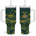 Personalised Australia Dragons Boat Tumbler With Handle Aussie Aboriginal Dot Style