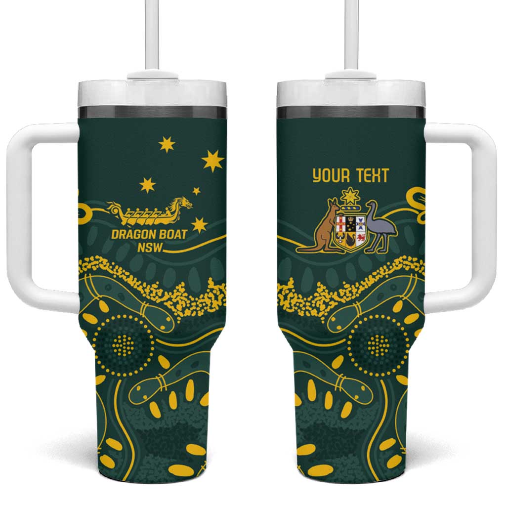 Personalised Australia Dragons Boat Tumbler With Handle Aussie Aboriginal Dot Style