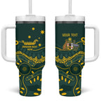 Personalised Australia Dragons Boat Tumbler With Handle Aussie Aboriginal Dot Style