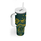 Personalised Australia Dragons Boat Tumbler With Handle Aussie Aboriginal Dot Style