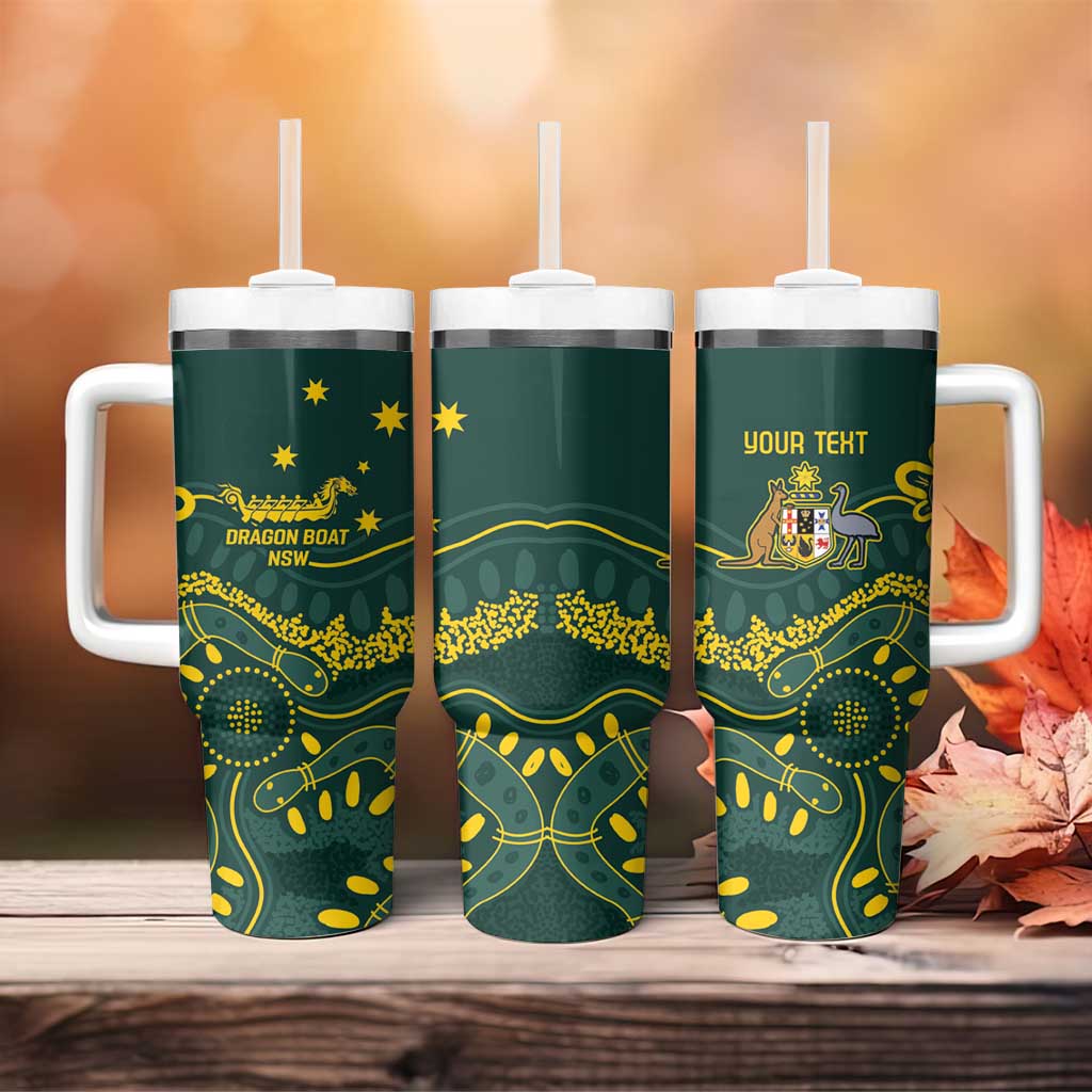 Personalised Australia Dragons Boat Tumbler With Handle Aussie Aboriginal Dot Style